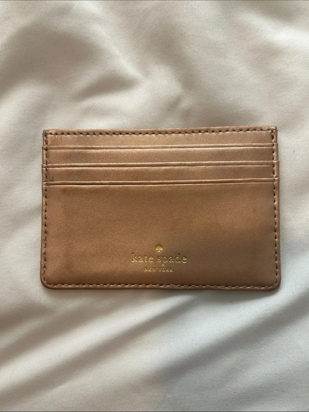 kate spade Metallic Rose Gold Card Slot Wallet